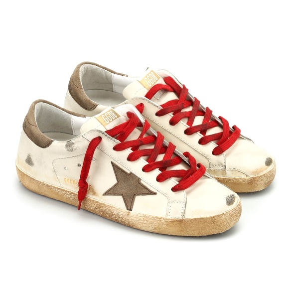 Cream Golden Goose Sneakers with red laces - Picture 2 of 8